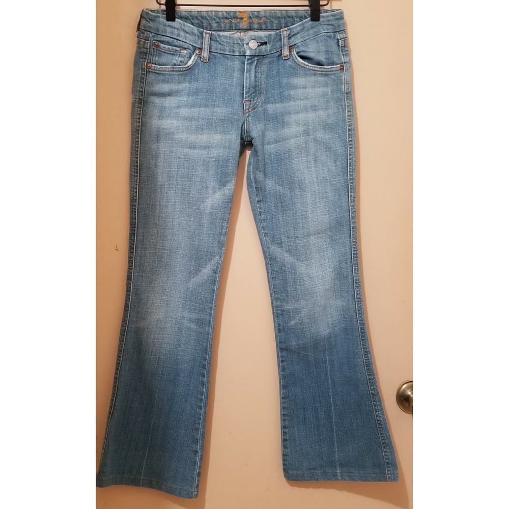 7 FOR ALL MANKIND Jeans Womens 28 Blue A Pocket Flare Lowrise VTG Y2K Western